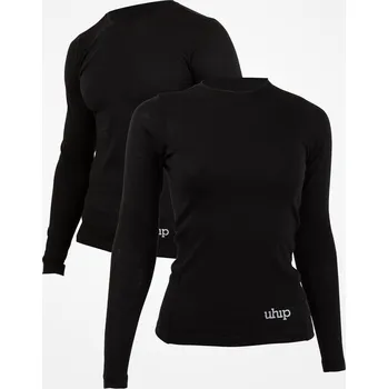 Dámské tričko UHIP Triko vlněné Merino UHIP, s dlouhým rukávem, unisex, černé 38