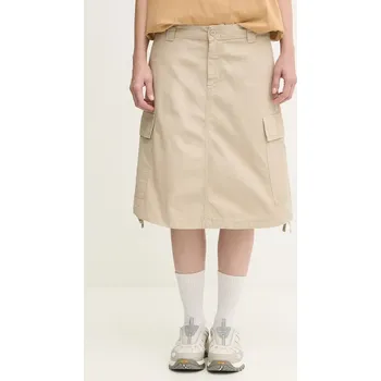 Dámská sukně Bavlněná sukně Carhartt WIP W' Kingston béžová barva, mini, I035579.G1GD, S, 80X