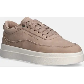 Pánské tenisky Nubukové tenisky Tommy Hilfiger MODERN COURT SNEAKER NUBUCK béžová barva, FW0FW08462 80X, EUR 39