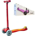 Dětská tříkolová koloběžka svítící - červená