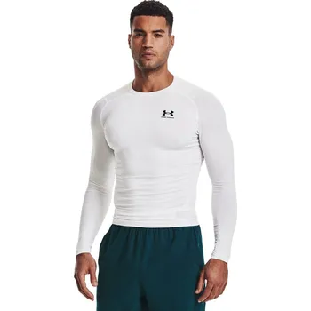 Pánské tričko tričko dlouhý rukáv pánské UNDER ARMOUR HG Armour Comp LS white - XS