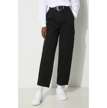 Pánské kalhoty Bavlněné kalhoty Carhartt WIP černá barva, kapsáče, high waist, 27, 99X