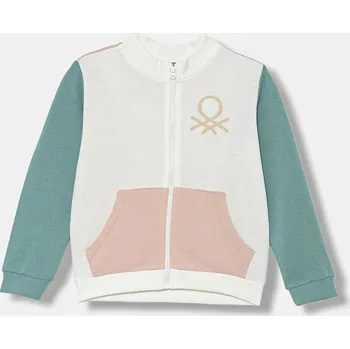 Chlapecká mikina Dětská bavlněná mikina United Colors of Benetton 3J70G503U.P.seasonal bílá 00X, vel. 98