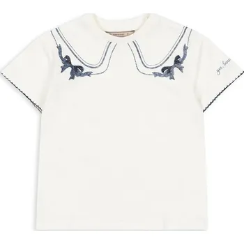 Dětské tričko s příměsí lnu Konges Sløjd ERA TEE OCS bílá barva, KS103194 00A, vel. 80