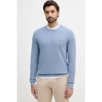 Pánský svetr Bavlněný svetr Tommy Hilfiger MW0MW36347 modrá 95B, vel. S