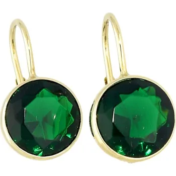 Náušnice Goldstore Zlaté větší náušnice smaragdy Váha: 3.40 g