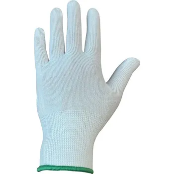 Pracovní rukavice RUKAVICE TEXTILNÍ pletené bavlněné s PVC terčíky BORA EVO bílá 7 (S)