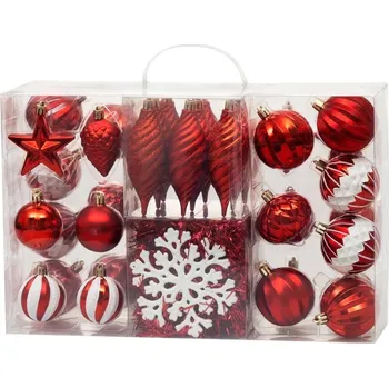 Vánoce MagicHome vánoční ozdoby na stromeček červené 39 ks