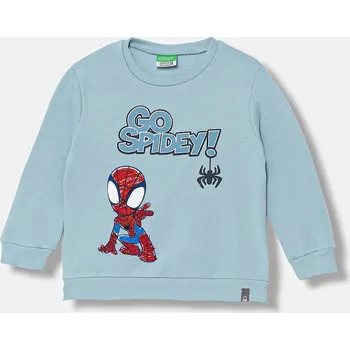 Chlapecká mikina Dětská mikina United Colors of Benetton modrá barva, s potiskem, 3EB5G10L5 3EB5G10L5.P.Seasonal 50X, vel. 90