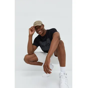 Pánská móda Bavlněné tričko HUGO Dulive222 50467952 černá 99A, vel. M