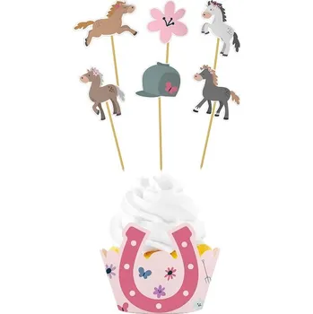Party dekorace Folat Zápichy na cupcakes Koně 6 ks