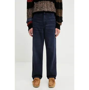 Bavlněné kalhoty Carhartt WIP Simple Pant, 33, námořnická modř, 59X