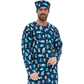 Pánská noční košile Cornette 109/34 4XL Modrá