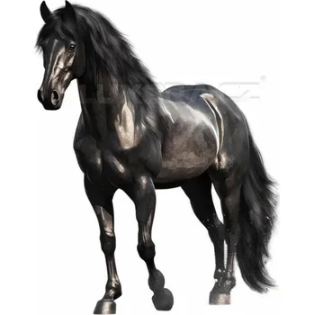 Nášivka Nažehlovačka Kůň černý - 18 x 20 cm