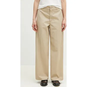 Dámské kalhoty Kalhoty Carhartt WIP Craft Pant dámské, béžová barva, široké, high waist, I032441, 28, 12X