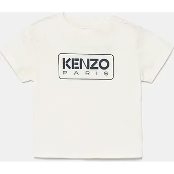 Chlapecké tričko Dětské bavlněné tričko Kenzo Kids béžová barva, s potiskem, K60972 K60972.86.102 01M, vel. 86