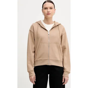 Dámská mikina Mikina Calvin Klein Jeans dámská, černá barva, s kapucí, hladká, LV047B237G 82X, vel. XS