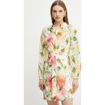 Dámské šaty Šaty Guess FAITH béžová barva, mini, W5GK65 WH6C0 W5GK65.WH6C0 01X, vel. M