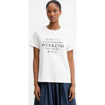Bavlněné tričko Weekend Max Mara GUGLIA 2525976031600 bílá 00C, vel. L