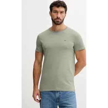 Pánské tričko Bavlněné tričko Tommy Jeans pánské, bílá barva, DM0DM04411 91A, vel. S