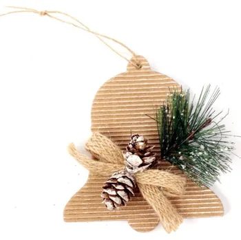 Vánoční dekorace Kraft zvonek 9416 10 cm bílá/červená/natur