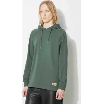 Dámská mikina Bavlněná mikina Fjallraven Vardag Hoodie W dámská, zelená barva, s kapucí, hladká, F86987.679, L, 07A
