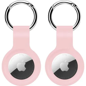 Pouzdro na mobilní telefon Ochranný silikonový obal pro AirTag - 2 ks - růžový