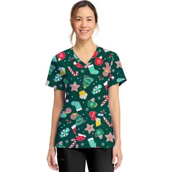 Dámská halenka Zdravotnická halena Cherokee s vánočním vzorem CK856 WFSA Velikost: S