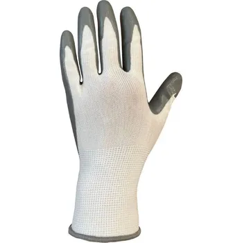 Pracovní rukavice RUKAVICE POVRSTVENÉ nitril (dlaň) VERONA šedá-bílá 7 (S)