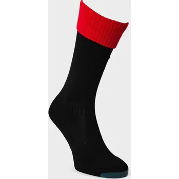 Pánské ponožky Mitre Kids' Football Socks Black/Scarlet Chd C8-C13