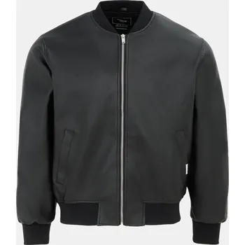 Pánská casual bunda Firetrap Mens PU Bomber Black S