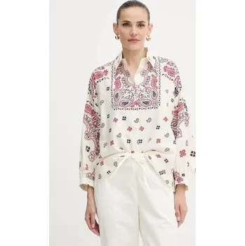 Dámská košile Bavlněná košile Weekend Max Mara ADDA 2525116021600 béžová 01B, vel. 38