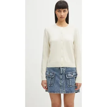 Dámský svetr Vlněný kardigan Samsoe Samsoe SABOSTON šedá barva, lehký, F24400186, M, 01X