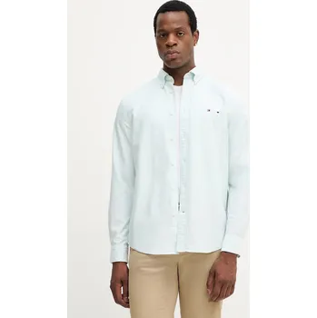 Pánská košile Bavlněná košile Tommy Hilfiger MW0MW36238 zelená 70X, vel. XXL