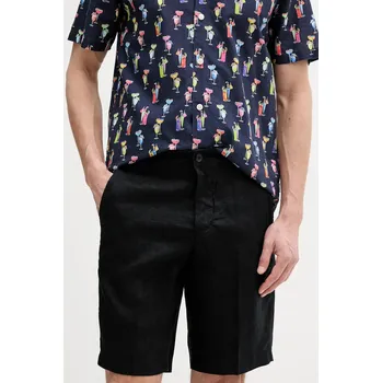 Lněné kraťasy United Colors of Benetton 4AGH59548 černá 99X, vel. 54