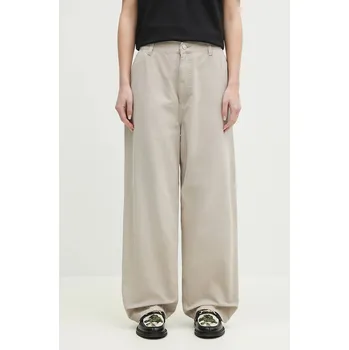 Pánské kalhoty Bavlněné kalhoty Carhartt WIP Brandon Single Knee Pant dámské, béžová barva, střih chinos, high waist, I034838.2OR4O., M, 01X