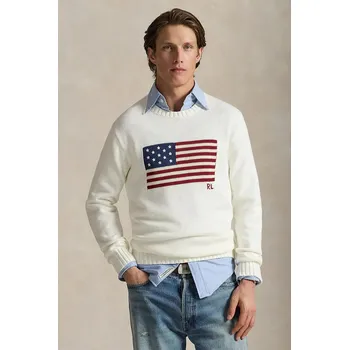 Pánský svetr Bavlněný svetr Polo Ralph Lauren tmavomodrá barva, 710718281, M, 00X