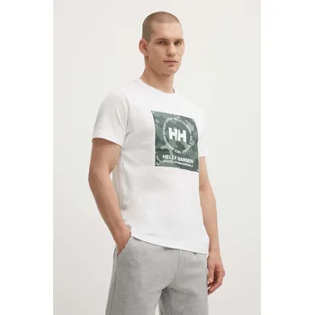 Pánské tričko Bavlněné tričko Helly Hansen bílá barva 53936 00X, vel. S