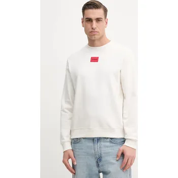 Pánská mikina Bavlněná mikina HUGO Diragol212 pánská, béžová barva, s aplikací, 50447964 00E, vel. XL