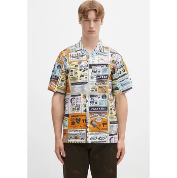 Košile s příměsí lnu Carhartt WIP S/S Catalogue Shirt pánská, více barev, relaxed, s klasickým límcem, I034548, L, vícebarevná, MLC