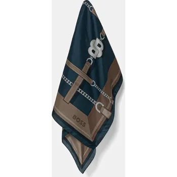 Šátek Hedvábný šátek BOSS Lainy žlutá barva, 50536118 59A, vel. ONE SIZE