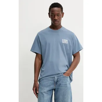 Pánské tričko Bavlněné tričko Levi's pánské, béžová barva, s potiskem 16143 95X, vel. S