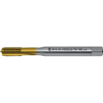 Závitořezný nástroj NÁSTROJE CZ Závitník strojní M10x1,5 HSSCo5 TiN ISO1 (4H) přímá drážka ČSN 22 3042 - 165 - CZZ165-100
