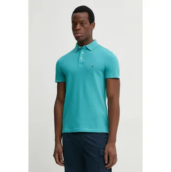 Pánské tričko Polo tričko Tommy Hilfiger MW0MW17771. tyrkysová 67X, vel. S