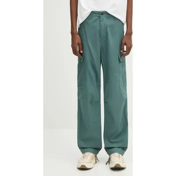 Pánské kalhoty Bavlněné kalhoty Carhartt WIP Regular Cargo Pant pánské, zelená barva, I032467.2M202, 32, 96X