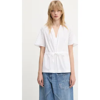 Dámská halenka Bavlněná halenka Samsoe Samsoe Satoma, L, bílá, 00X