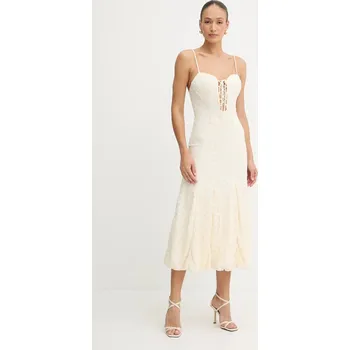 Dámské šaty Šaty Bardot 59928DB béžová 01X, vel. S