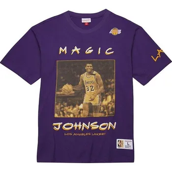 Pánské tričko Mitchell & Ness LA Lakers Magic Johnson Heavyweight Premium Player Tee Velikost oblečení: M