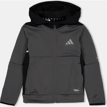 Chlapecká bunda adidas Clima Full-Zip Hooded Tracksuit Top Grey 9-10 Years