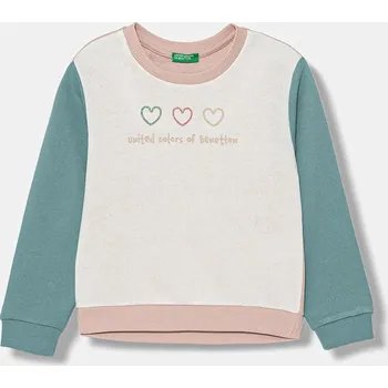 Chlapecká mikina Bavlněná mikina United Colors of Benetton 3J70G10JR.P.seasonal bílá 00X, vel. 104